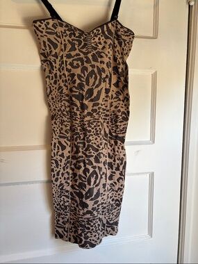 Free People Animal Print Slip Dress - Beige/Black